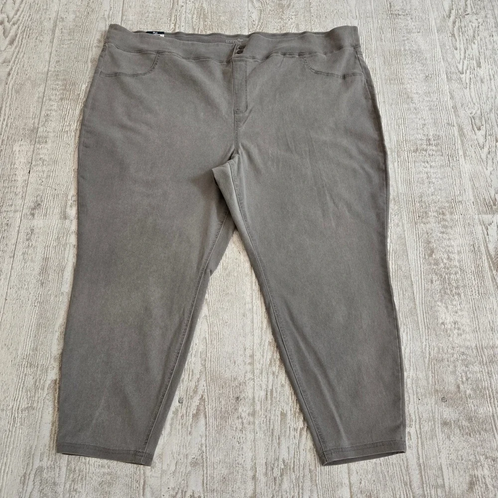 NWT Terra & Sky Grey Skinny Mid-Rise Jeggings Comfort Pull On Stretch Size 5X